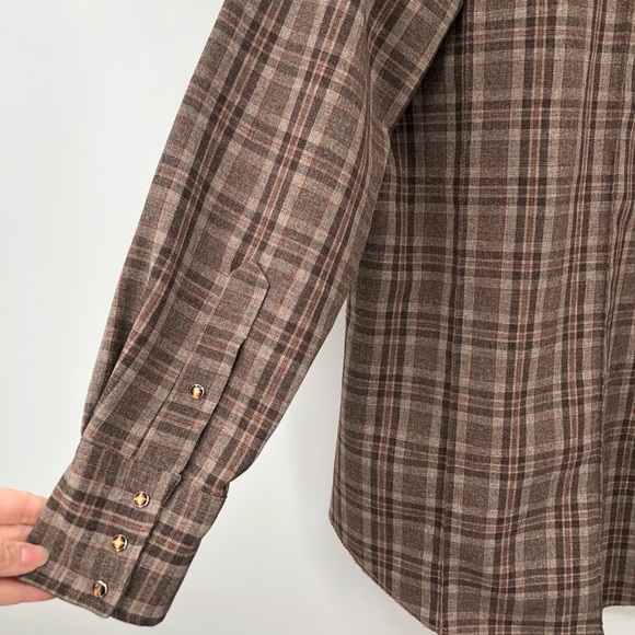 Vintage 70s Men‘s Karman Snap Pearl Button Plaid Shirt - Picture 10 of 14